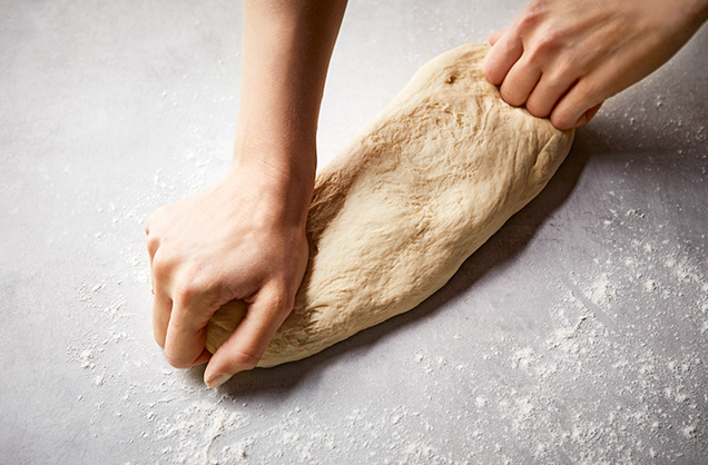 Kneading the dough