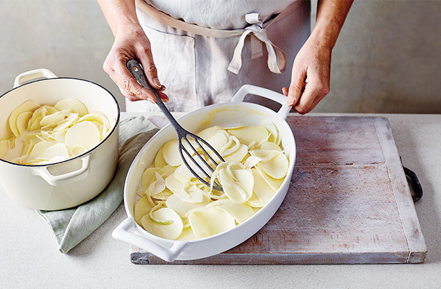 Layer the potatoes