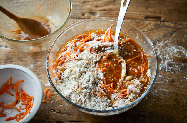 Mix with the wet ingredients
