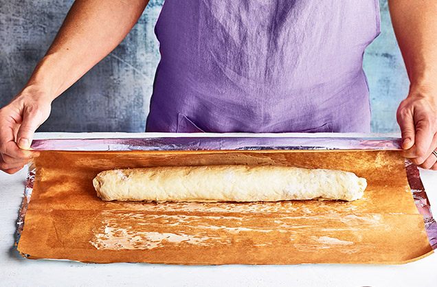 Wrap before baking